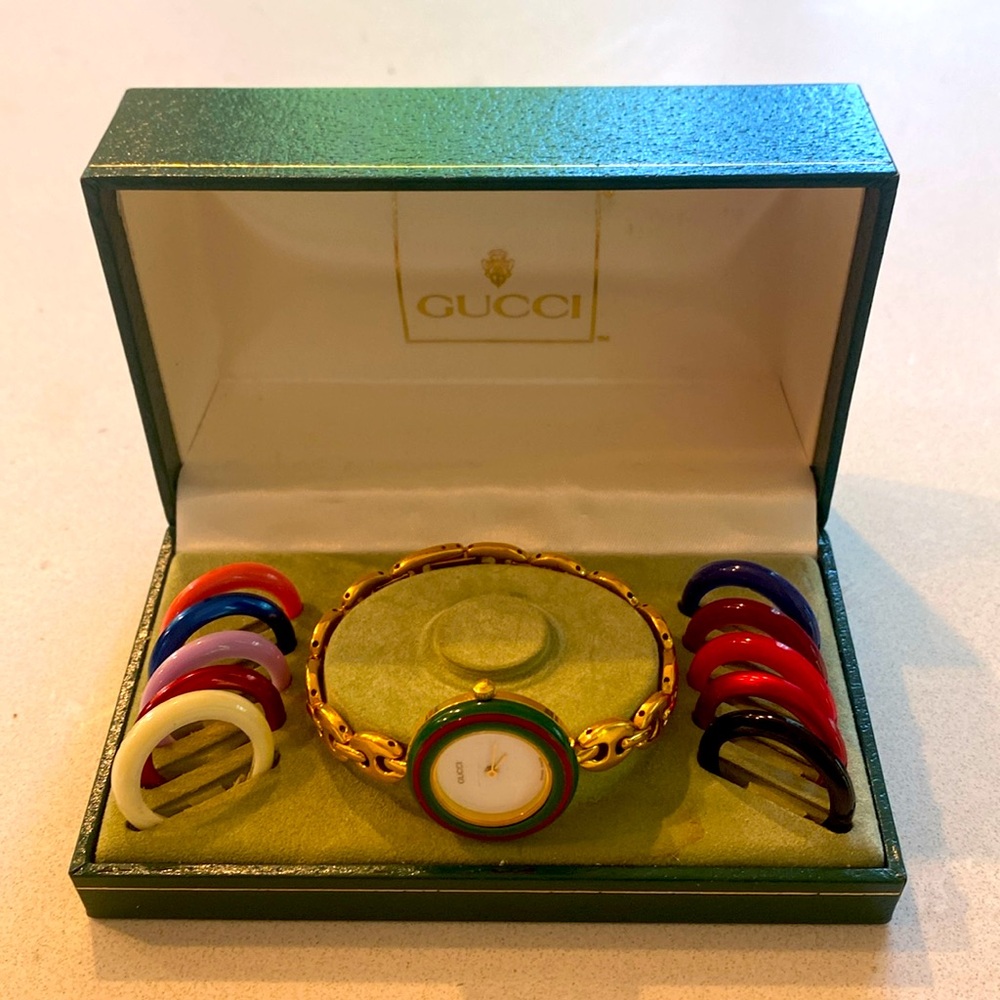 Gucci Gold Chain Watch 7”